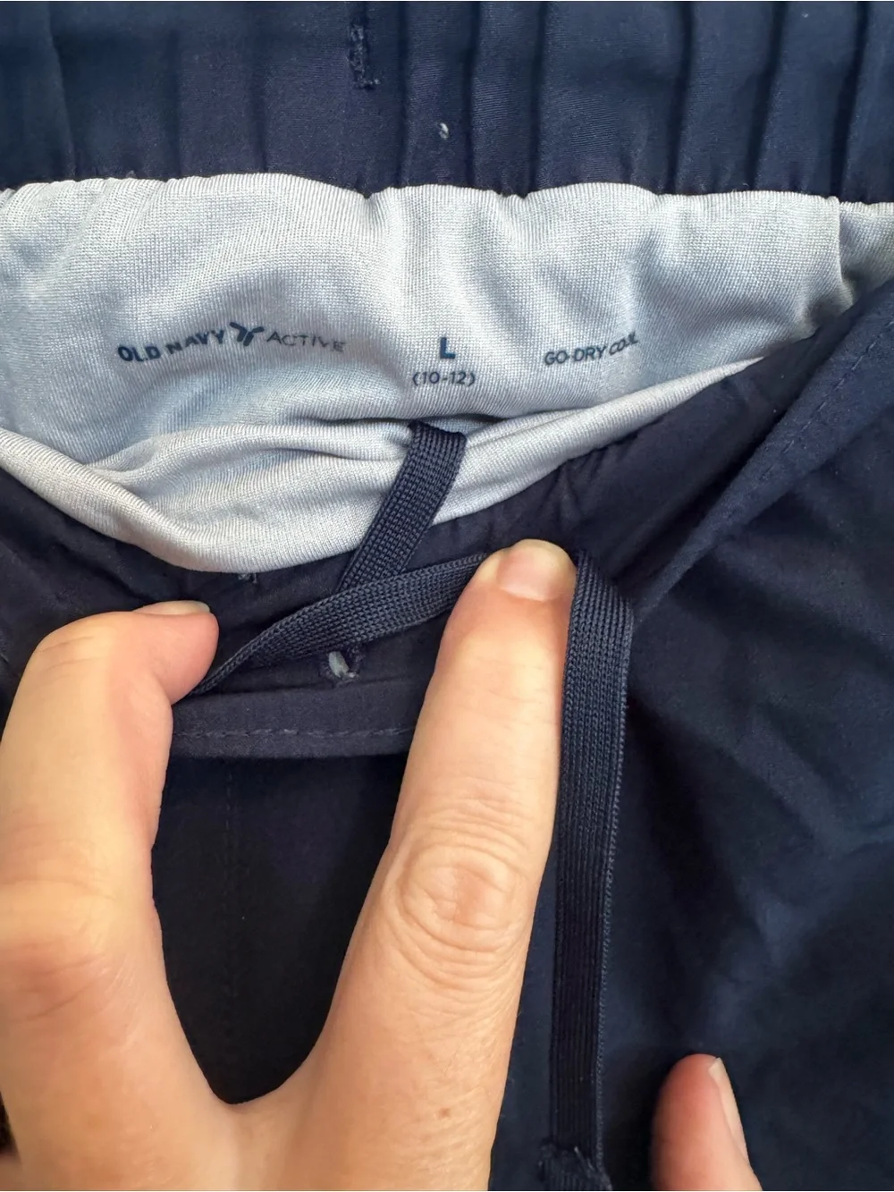 Kids Navy Elastic Waist Drawstring Shorts